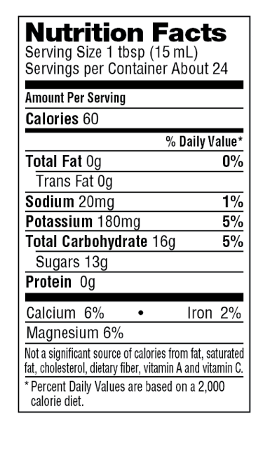 Robust Molasses Nutrition Facts