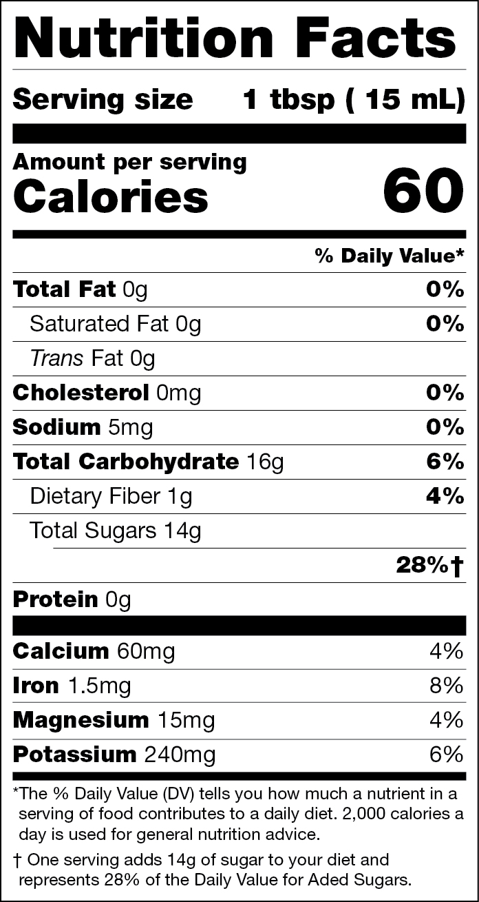 Robust Molasses Nutrition Facts