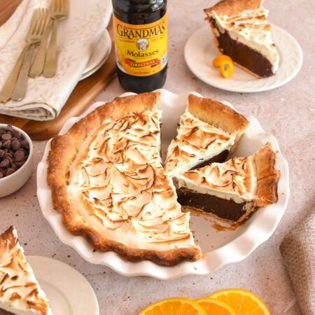 Image of Winter Chocolate Pie with Orange Meringue Recipe